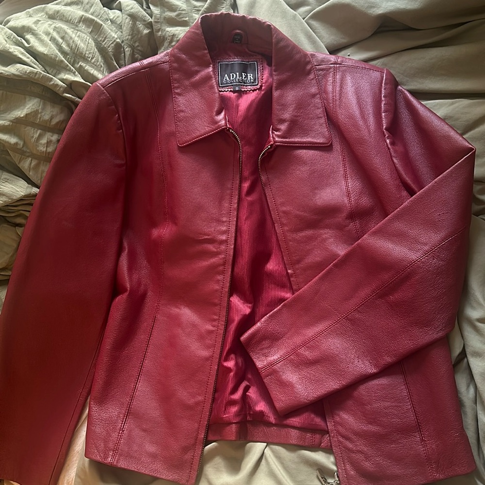 Women's Red Leather Jacket